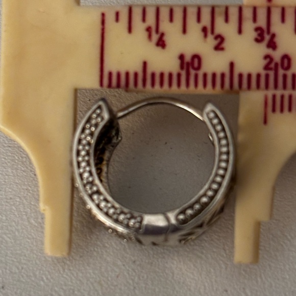 925 Silver earring huggers real diamonds - Picture 5 of 7